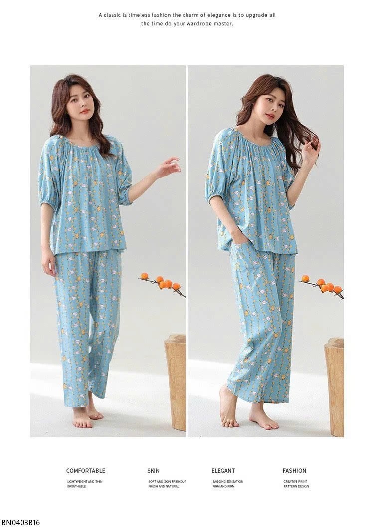 BỘ COTTON LANH LỤA NỮ MẶC NHÀ