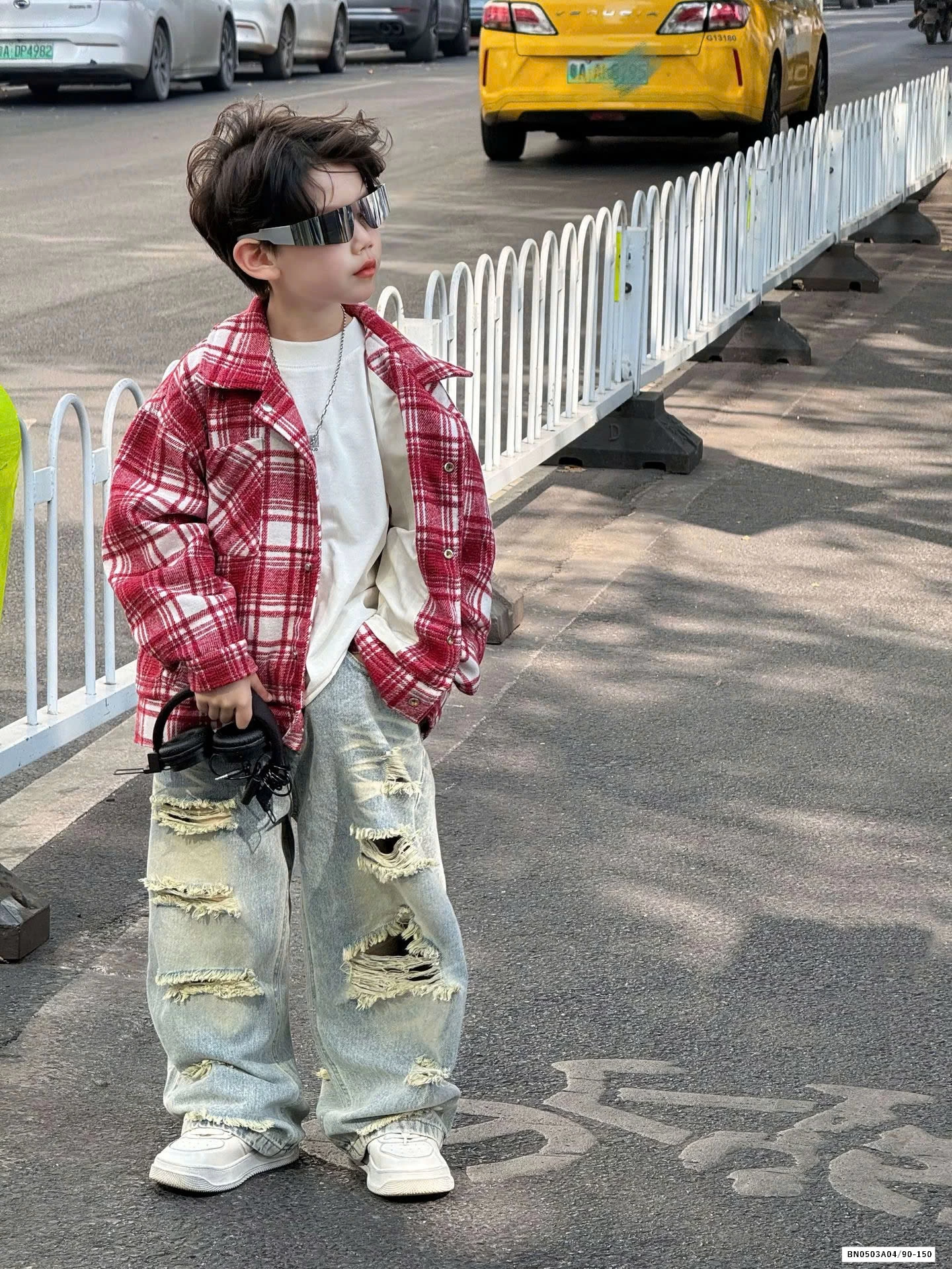 KHOÁC CARO ĐỎ CỔ VEST