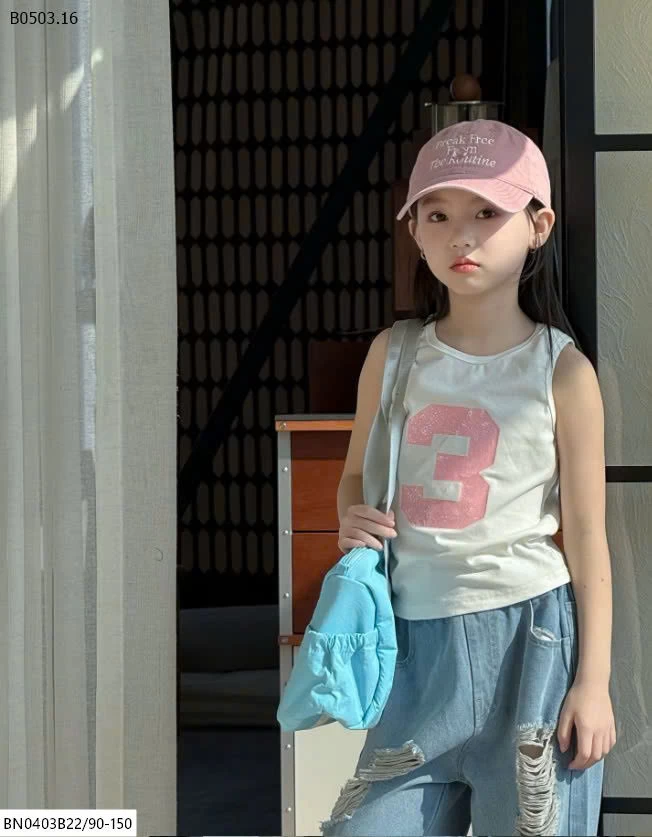 SET ÁO BA LỖ SỐ 3 MIX QUẦN JEAN RÁCH GỐI