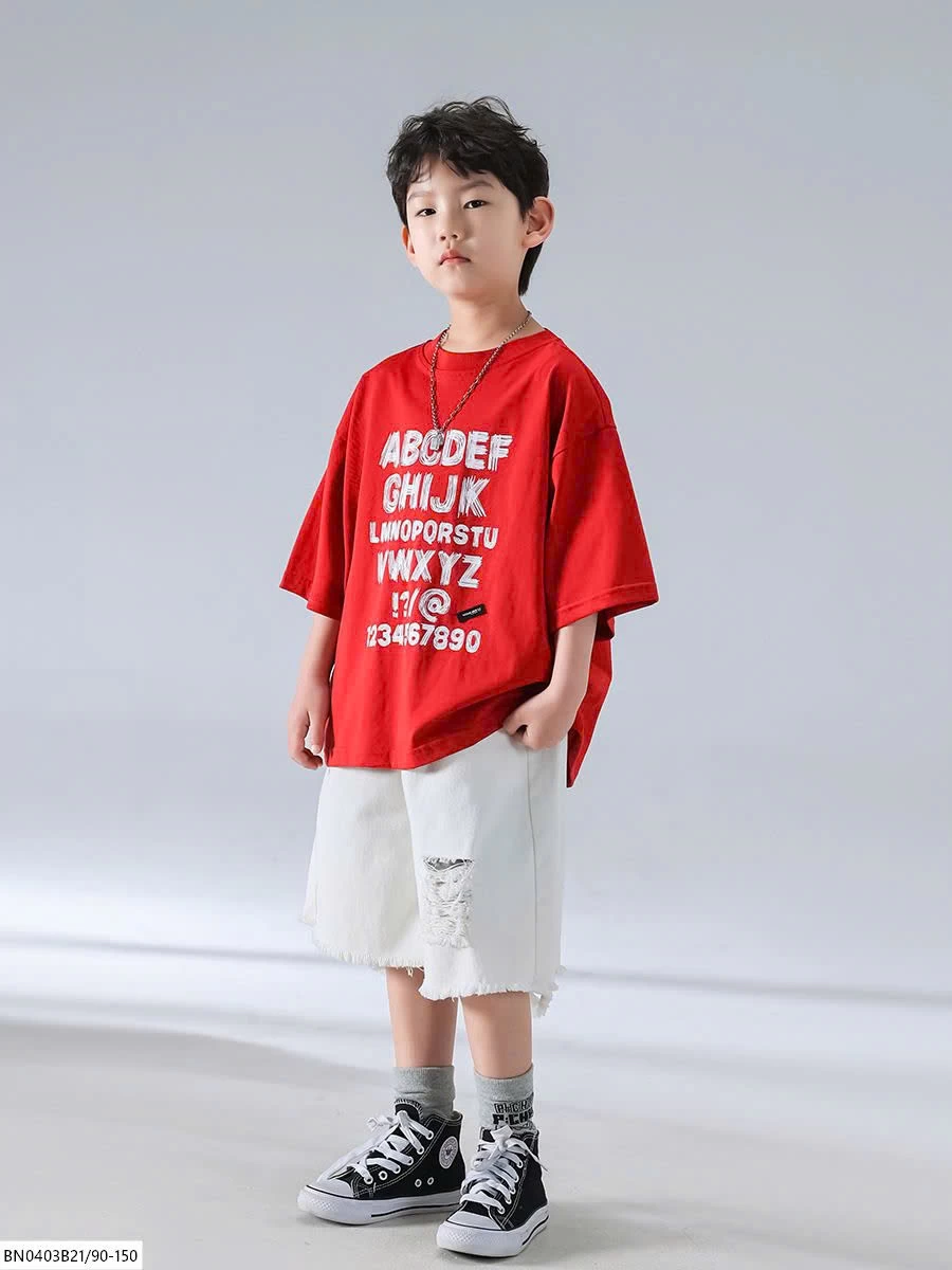 ÁO PHÔNG BÉ TRAI IN CHỮ