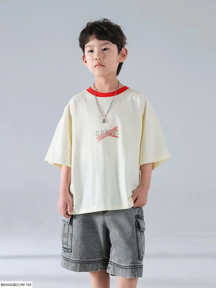 ÁO PHÔNG BÉ TRAI IN CHỮ