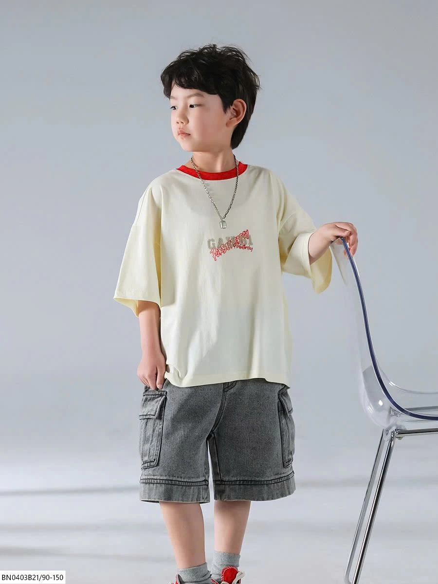 ÁO PHÔNG BÉ TRAI IN CHỮ