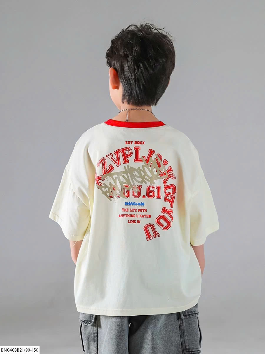 ÁO PHÔNG BÉ TRAI IN CHỮ