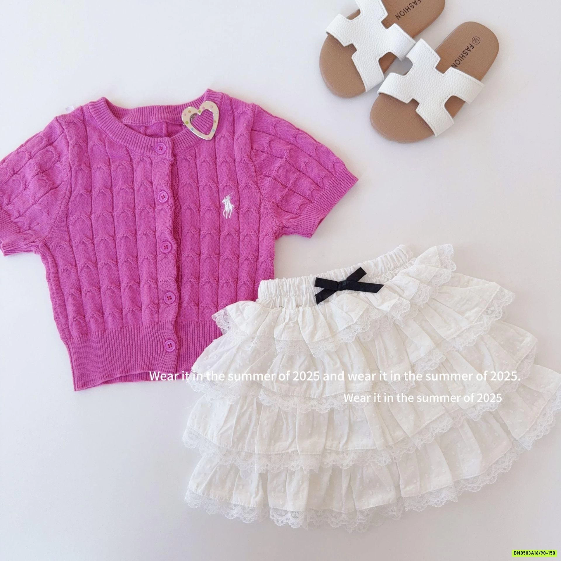 CHÂN VÁY VOA XẾP TẦNG T&QKIDS