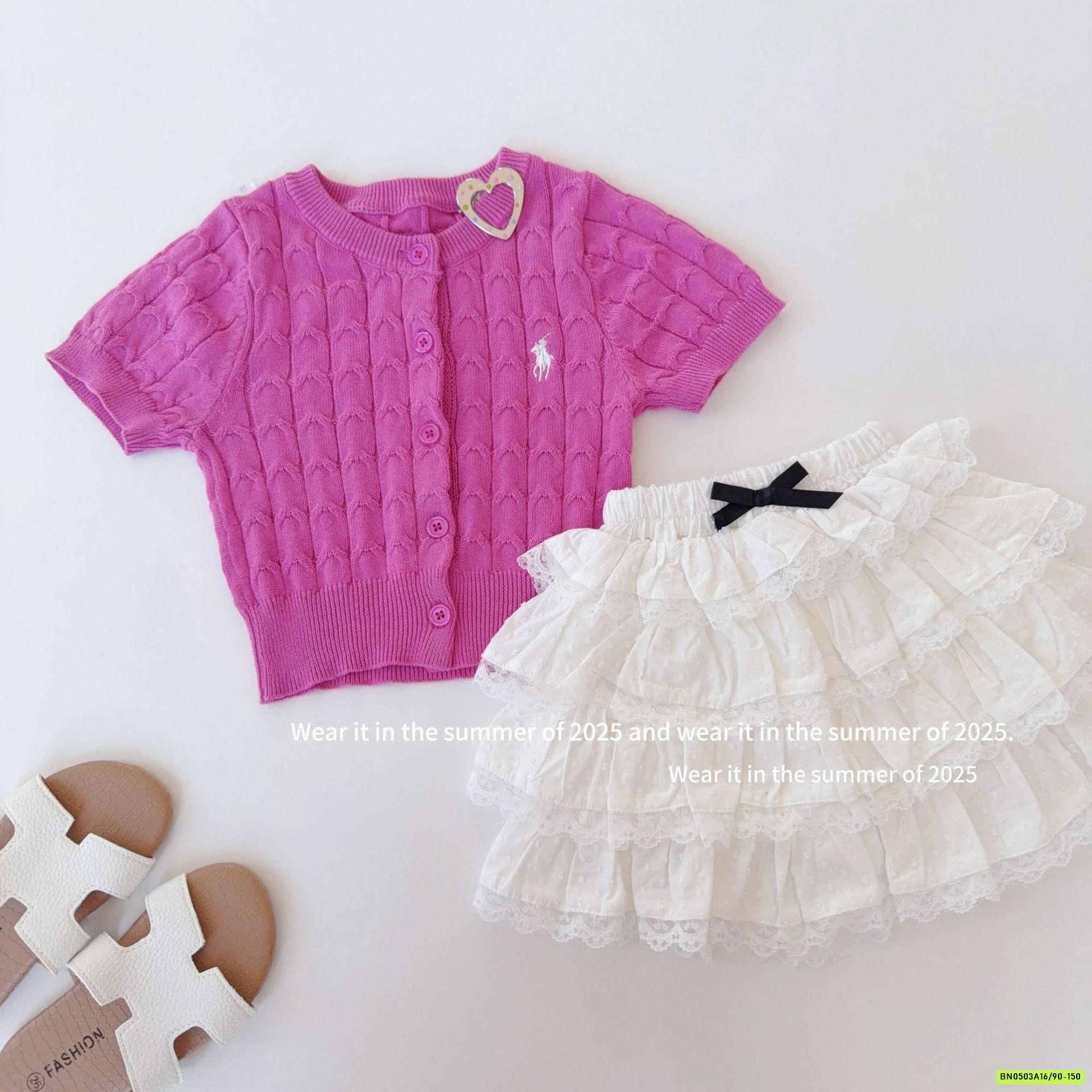 CHÂN VÁY VOA XẾP TẦNG T&QKIDS