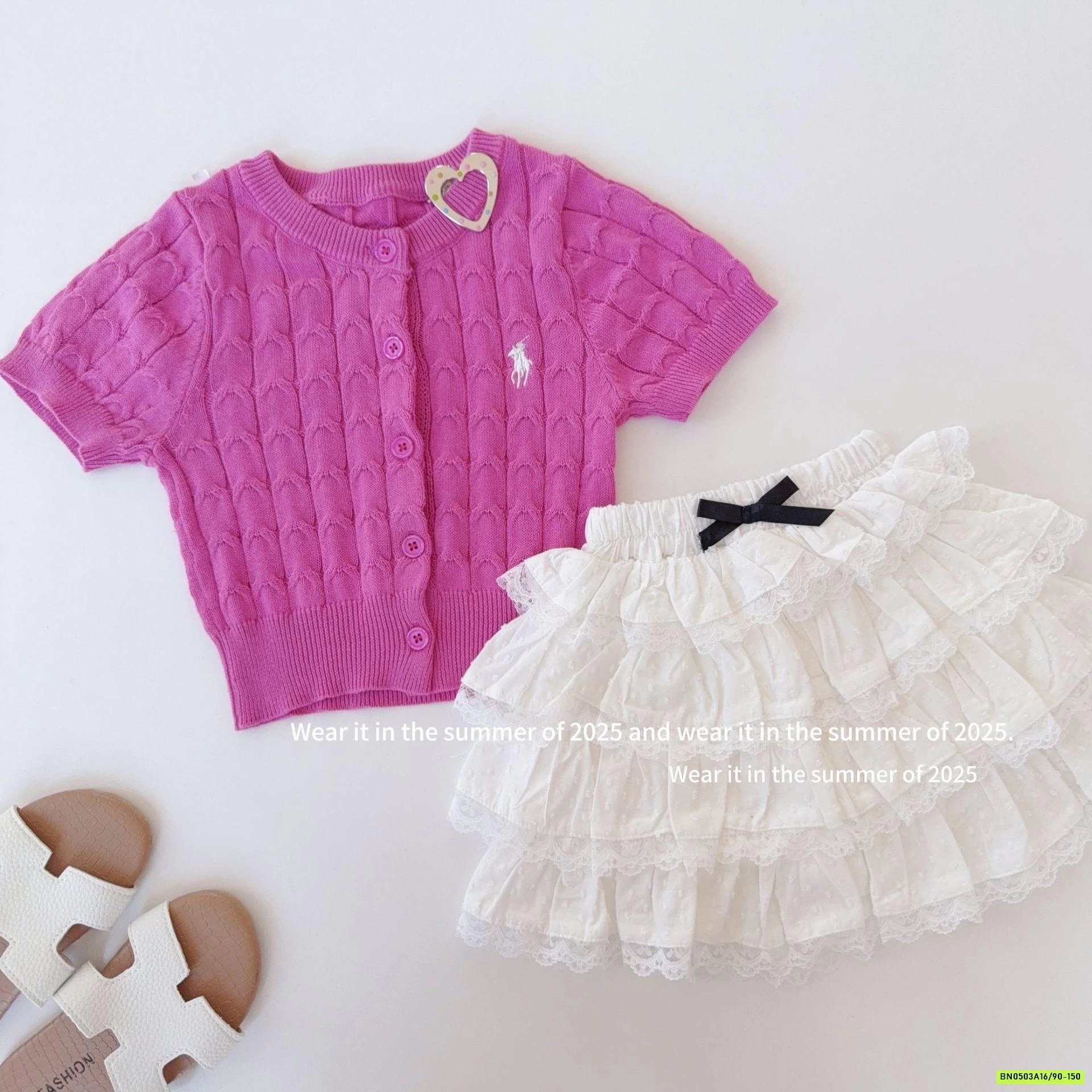 CHÂN VÁY VOA XẾP TẦNG T&QKIDS