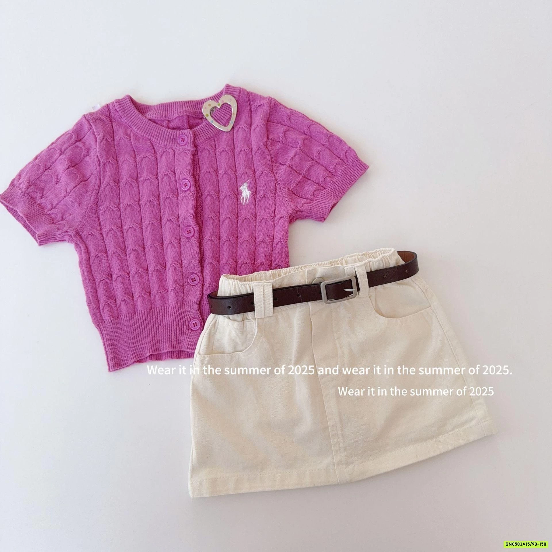 CARDIGAN HỒNG MIX CV CHỮ A T&QKIDS