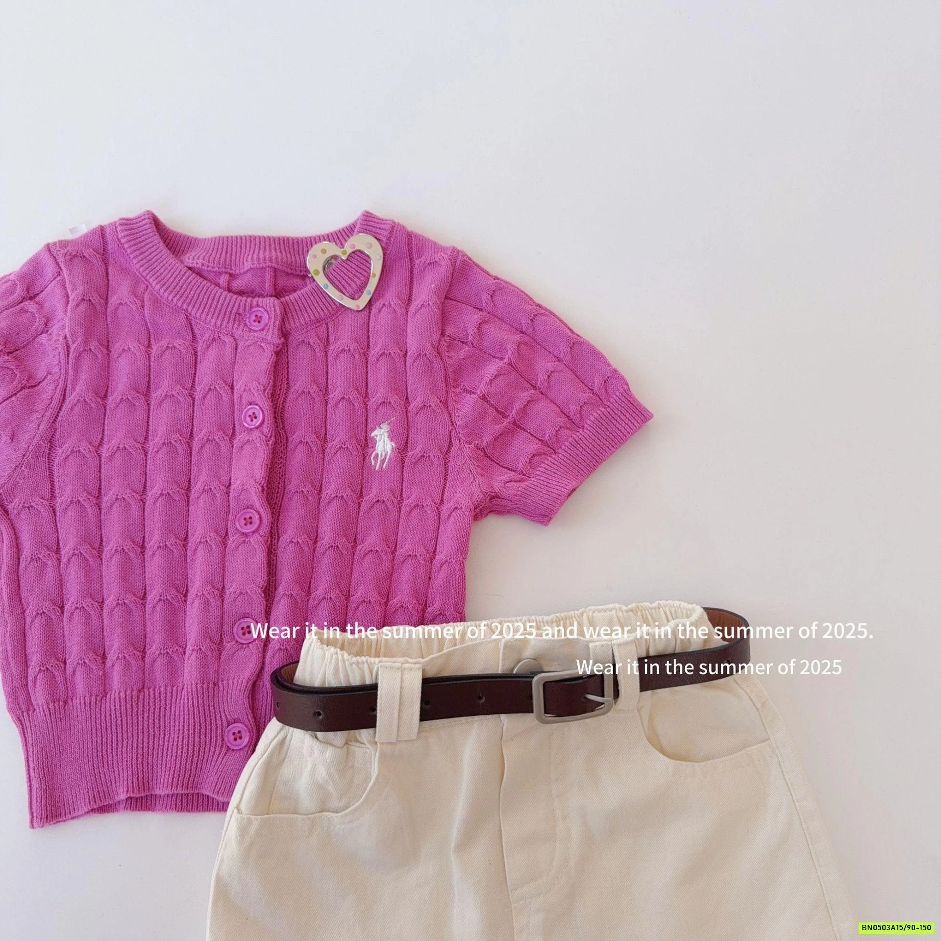 CARDIGAN HỒNG MIX CV CHỮ A T&QKIDS