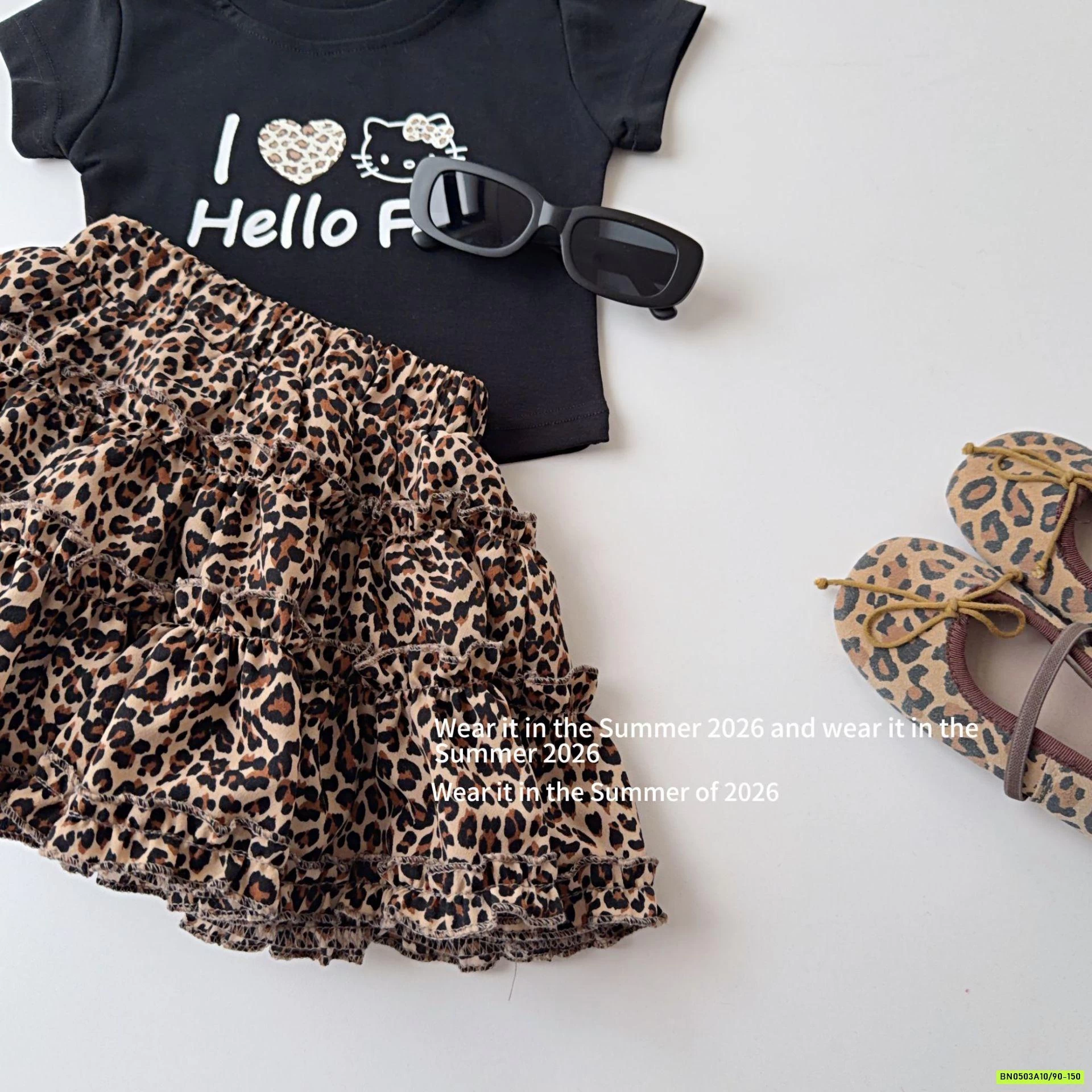 ÁO KITTY ĐEN MIX CV BEO NÂU T&QKIDS