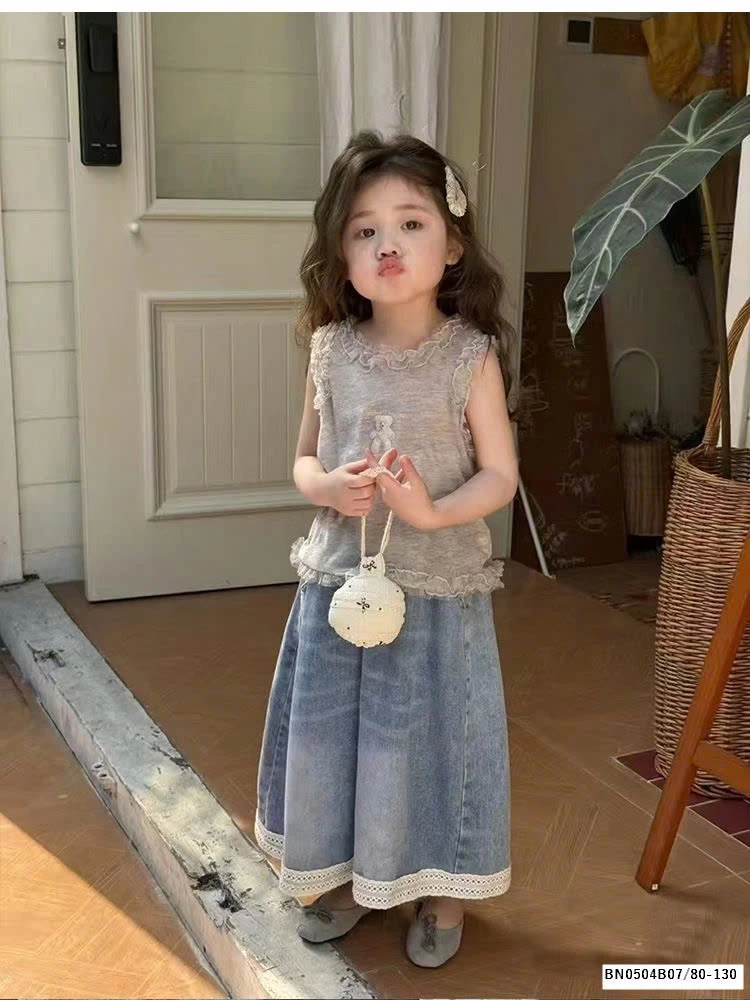 SÉT ÁO SÁT NÁCH VIỀN BÉO MIX QUẦN JEAN ỐNG RỘNG