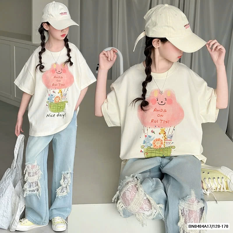 ÁO THUN HÌNH MIX JEANS SUÔNG SZ ĐẠI