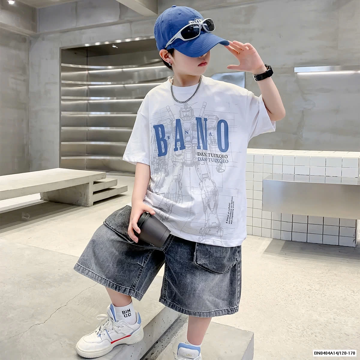 ÁO THUN LOANG MIX SHORT JEANS SZ ĐẠI