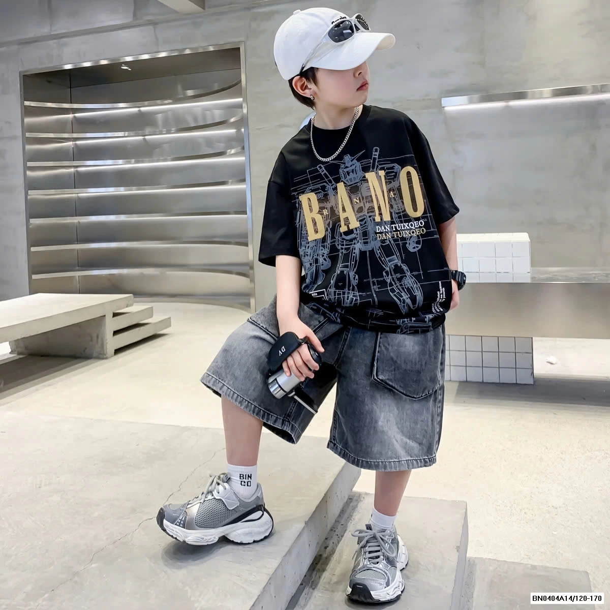 ÁO THUN LOANG MIX SHORT JEANS SZ ĐẠI