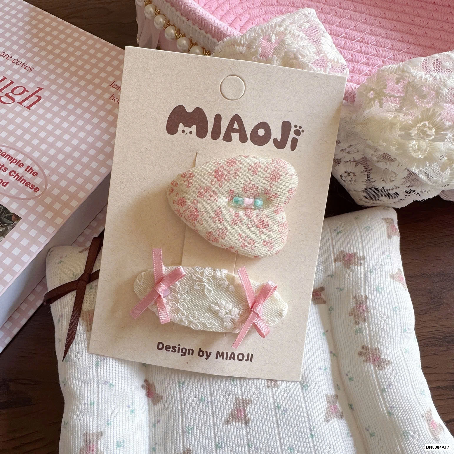 SÉT 8 KẸP TÓC HOA TONE HỒNG