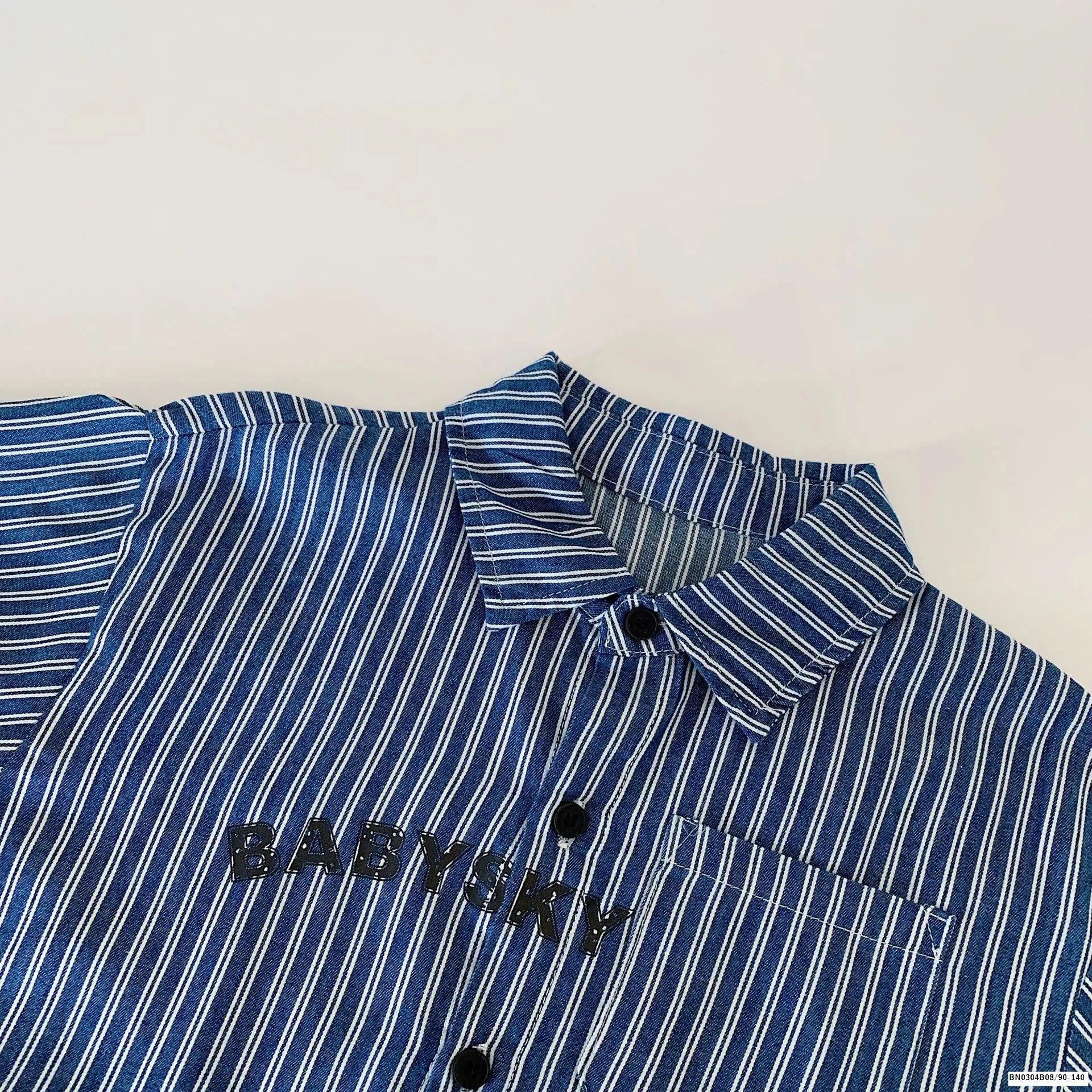 ÁO SƠ MI SỌC XANH BÉ TRAI