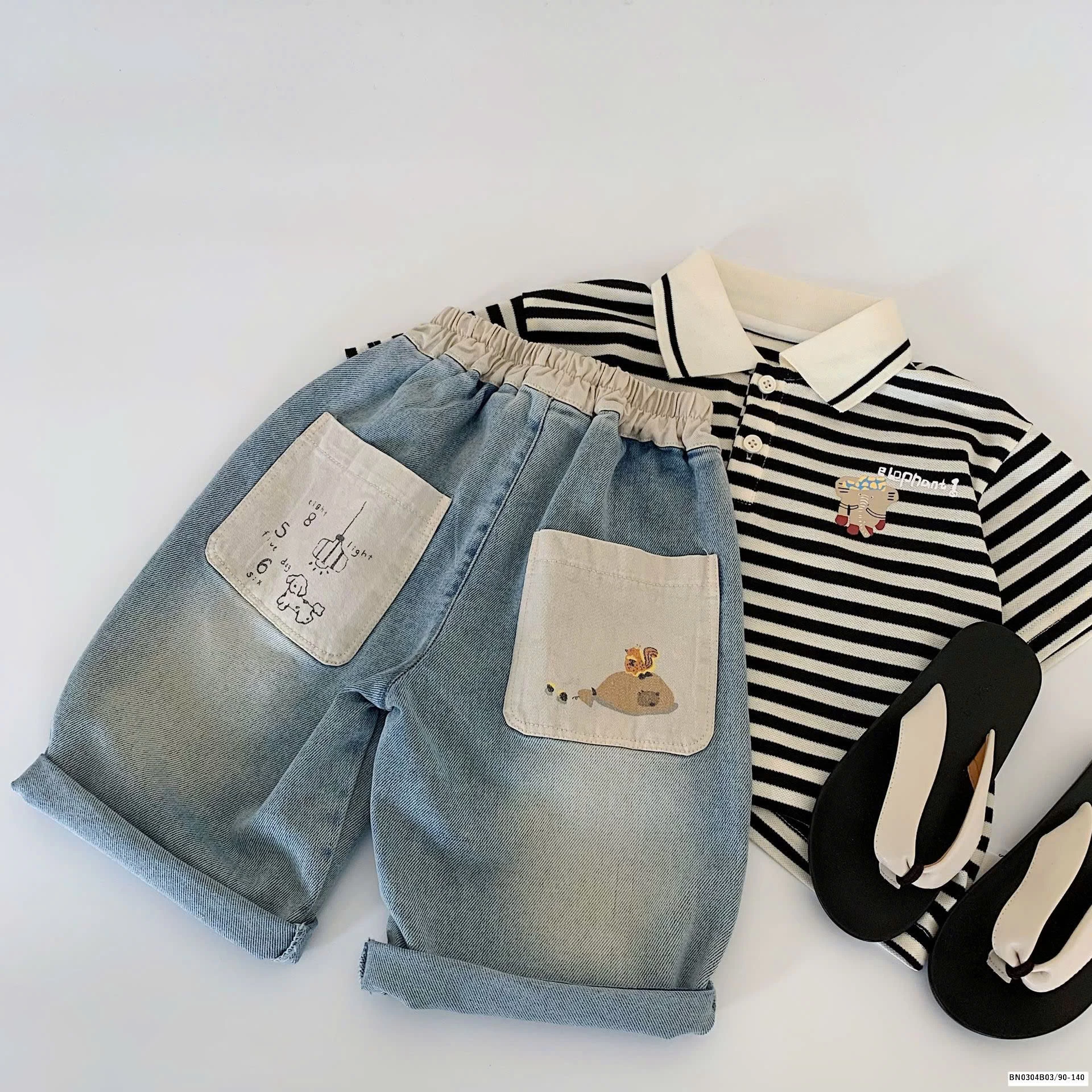 QUẦN JEAN BÉ TRAI PHỐI CẠP CHUN