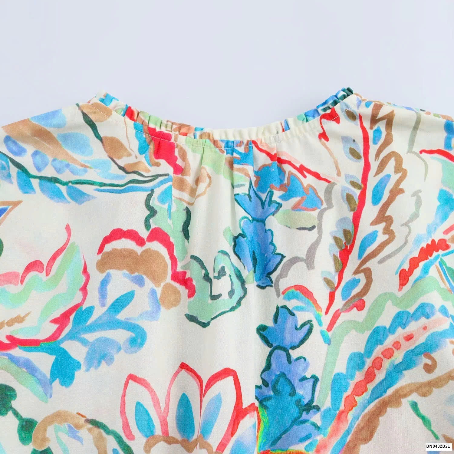 ÁO SƠ MI HOA CỔ CHỮ V  KASLEAD