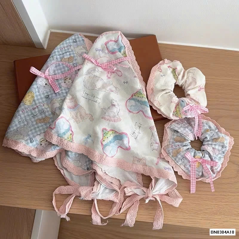 SÉT KHĂN+DÂY BUỘC TÓC NÀNG THƠ