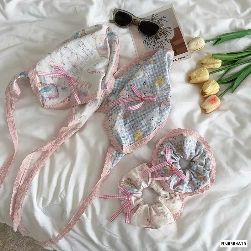 SÉT KHĂN+DÂY BUỘC TÓC NÀNG THƠ