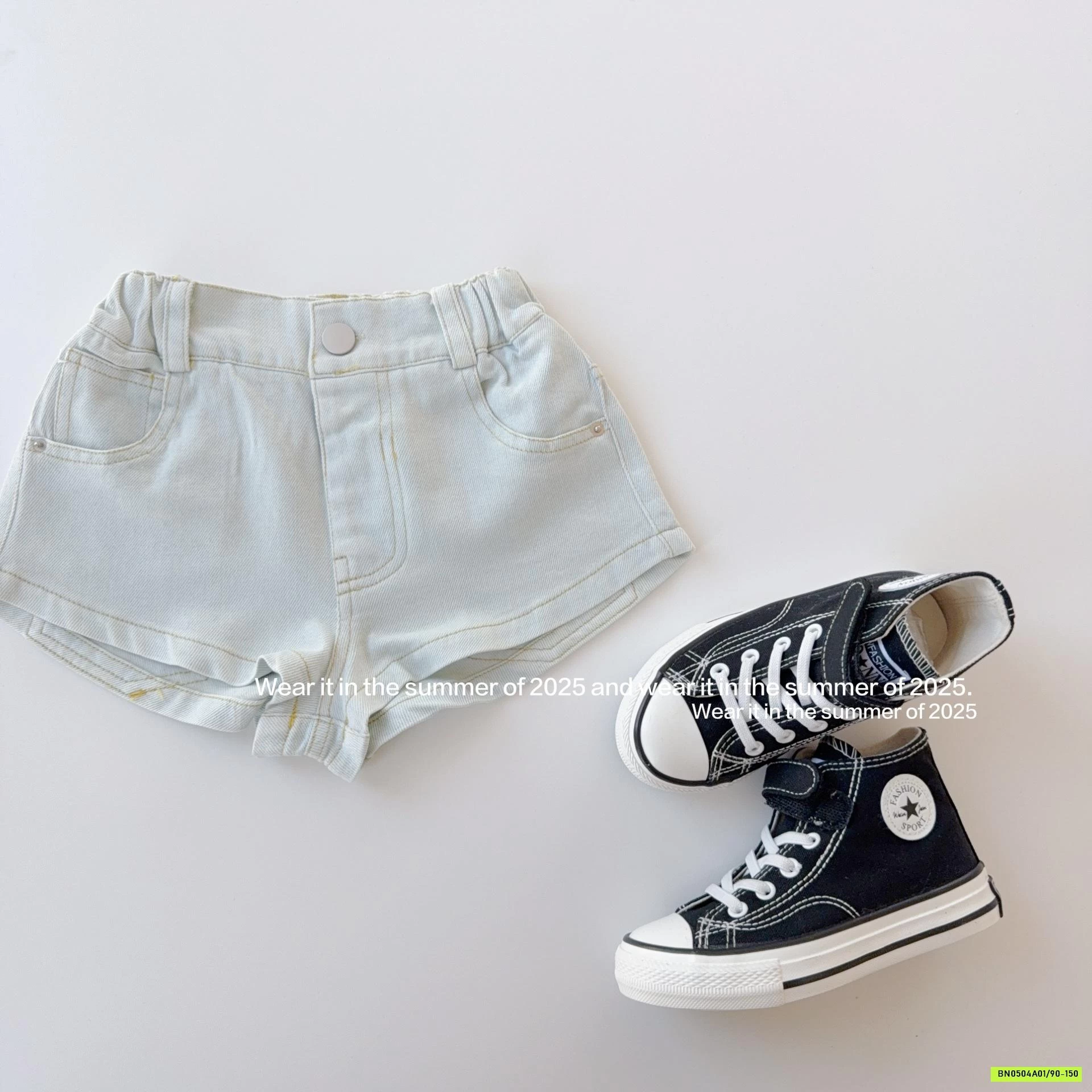 ÁO 2 DÂY VÀNG MIX SHORT JEANS T&QKIDS