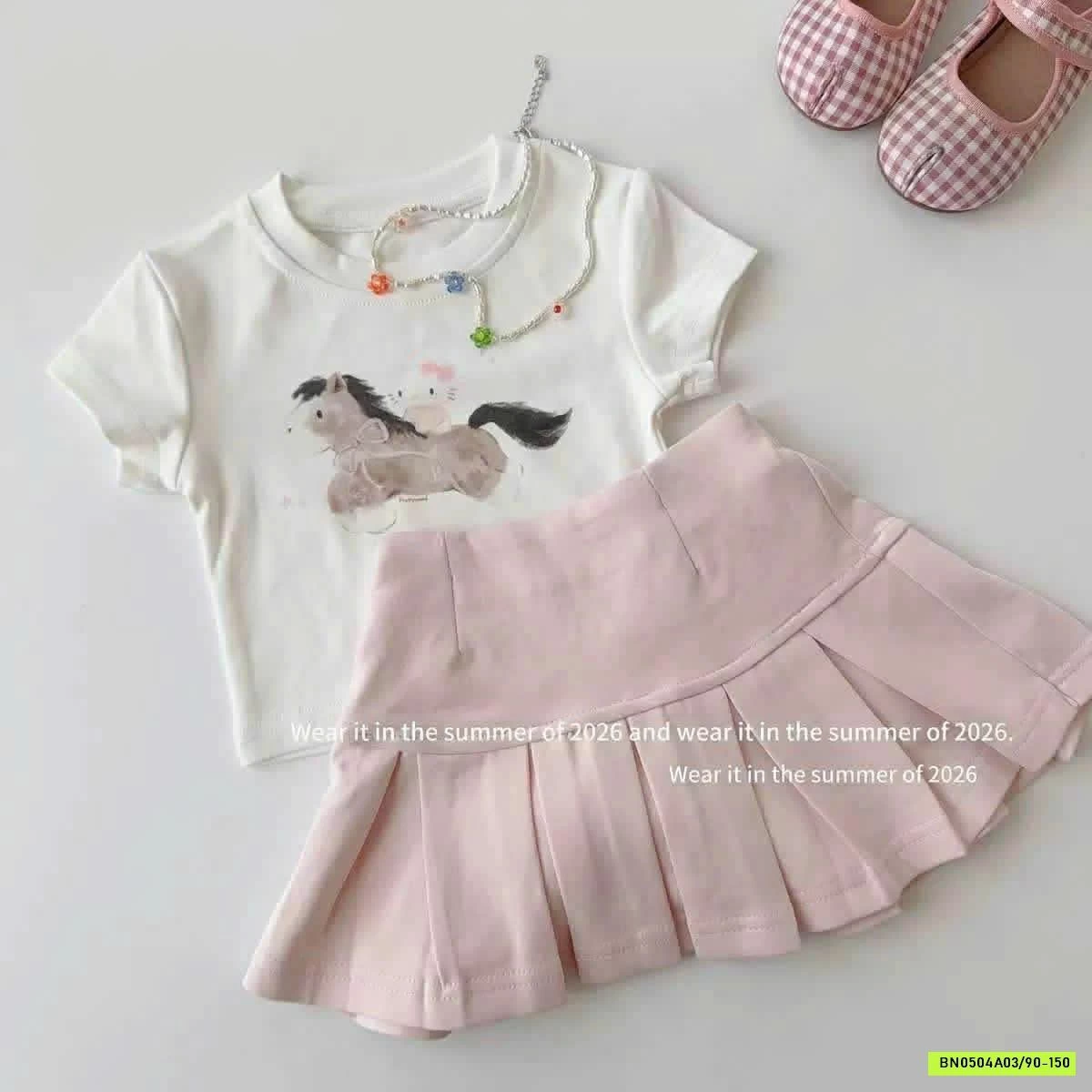CHÂN VÁY COTTON XẾP LY T&QKIDS