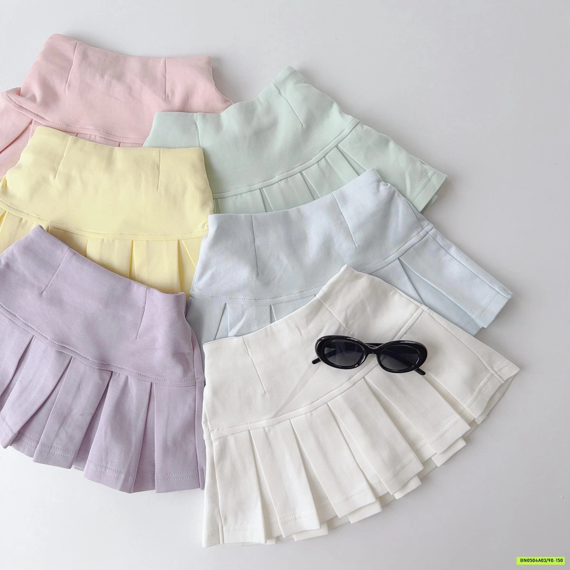 CHÂN VÁY COTTON XẾP LY T&QKIDS