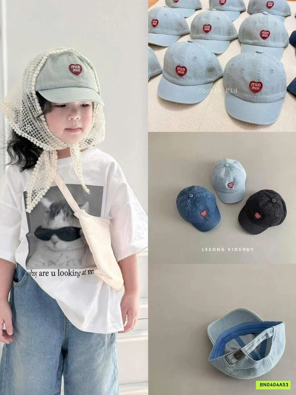 MŨ KẾT THÊU TRÁI TIM