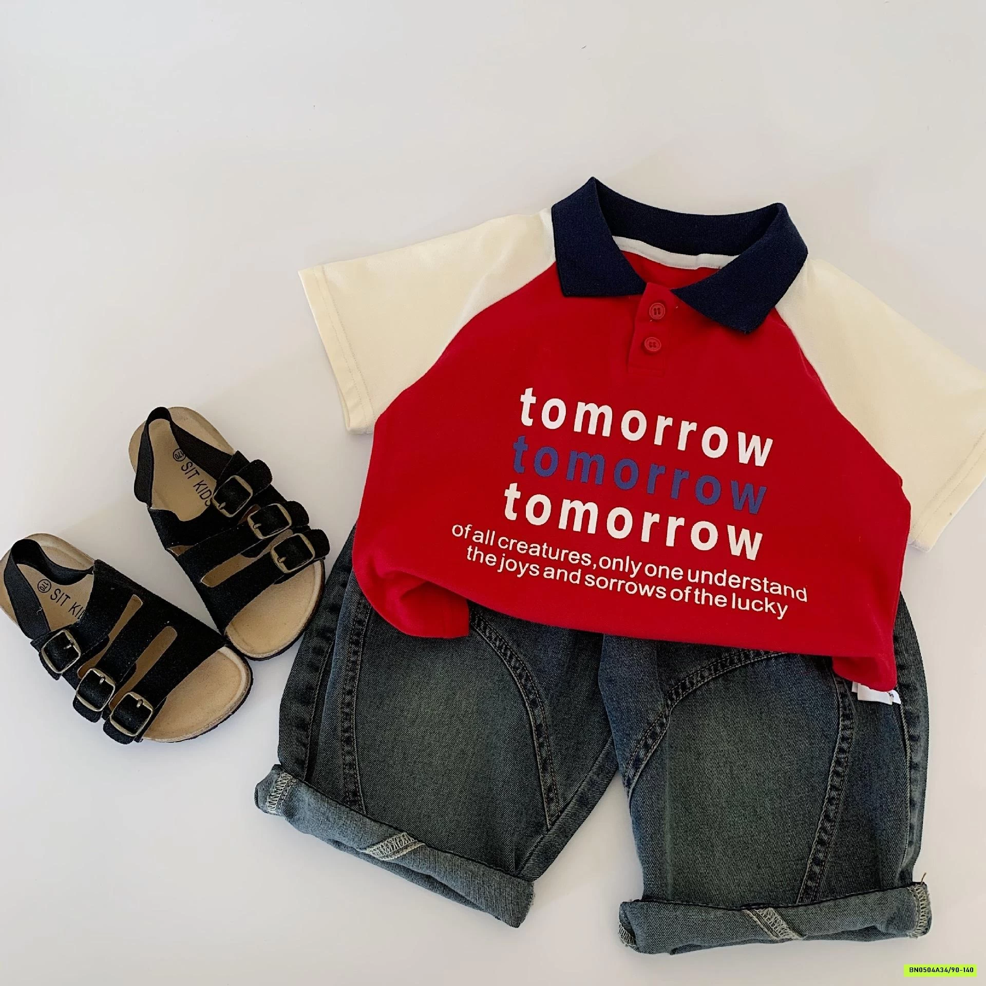 POLO ĐỎ PHỐI TAY KEM