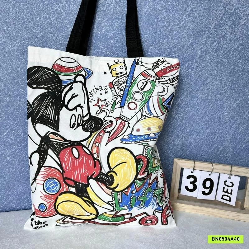 TÚI VẢI CANVAS VẼ HÌNH DỄ THƯƠNG