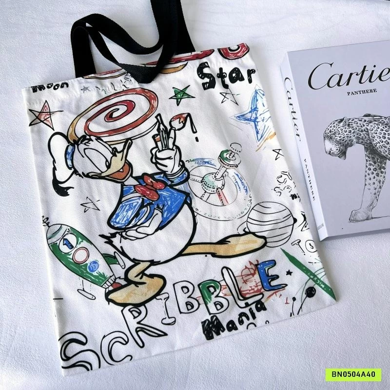 TÚI VẢI CANVAS VẼ HÌNH DỄ THƯƠNG