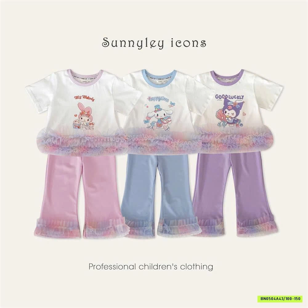 SÉT ÁO VIỀN BÈO MIX QUẦN LOE