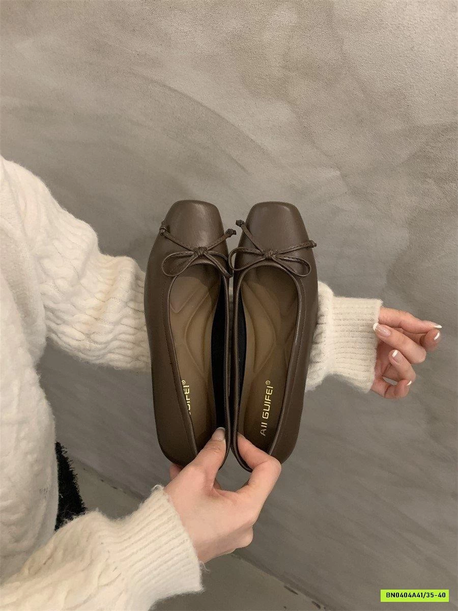 GIÀY BÚP BÊ DÍNH NƠ MŨI VUÔNG