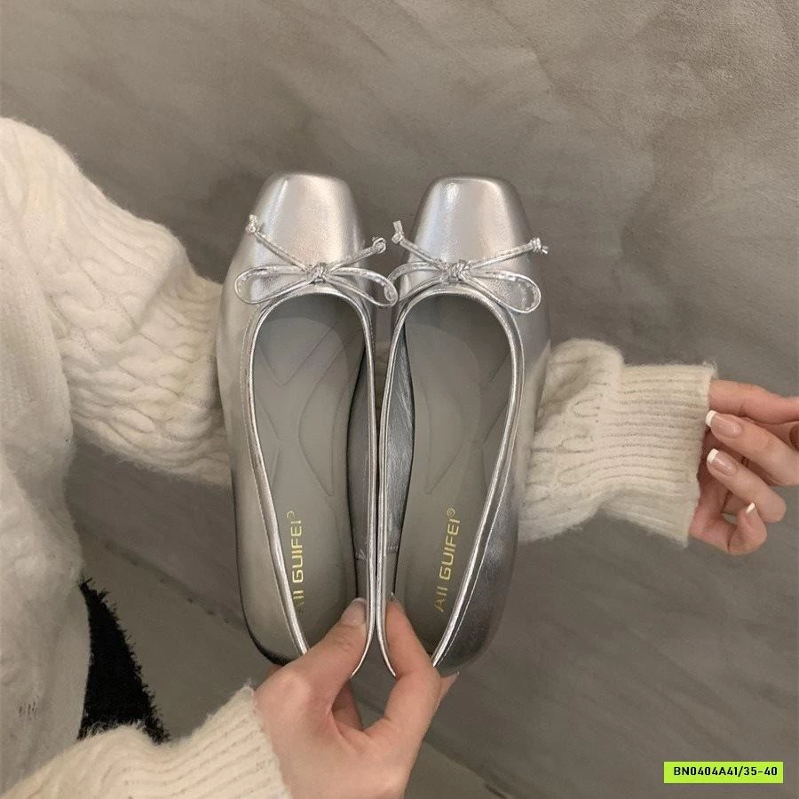 GIÀY BÚP BÊ DÍNH NƠ MŨI VUÔNG