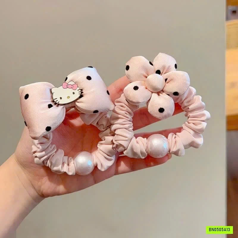 SET 2 DÂY BUỘC TÓC CHẤM BI DỄ THƯƠNG