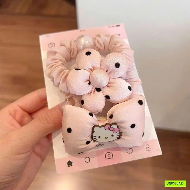 SET 2 DÂY BUỘC TÓC CHẤM BI DỄ THƯƠNG