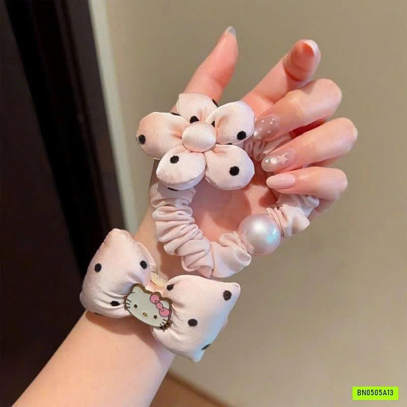 SET 2 DÂY BUỘC TÓC CHẤM BI DỄ THƯƠNG