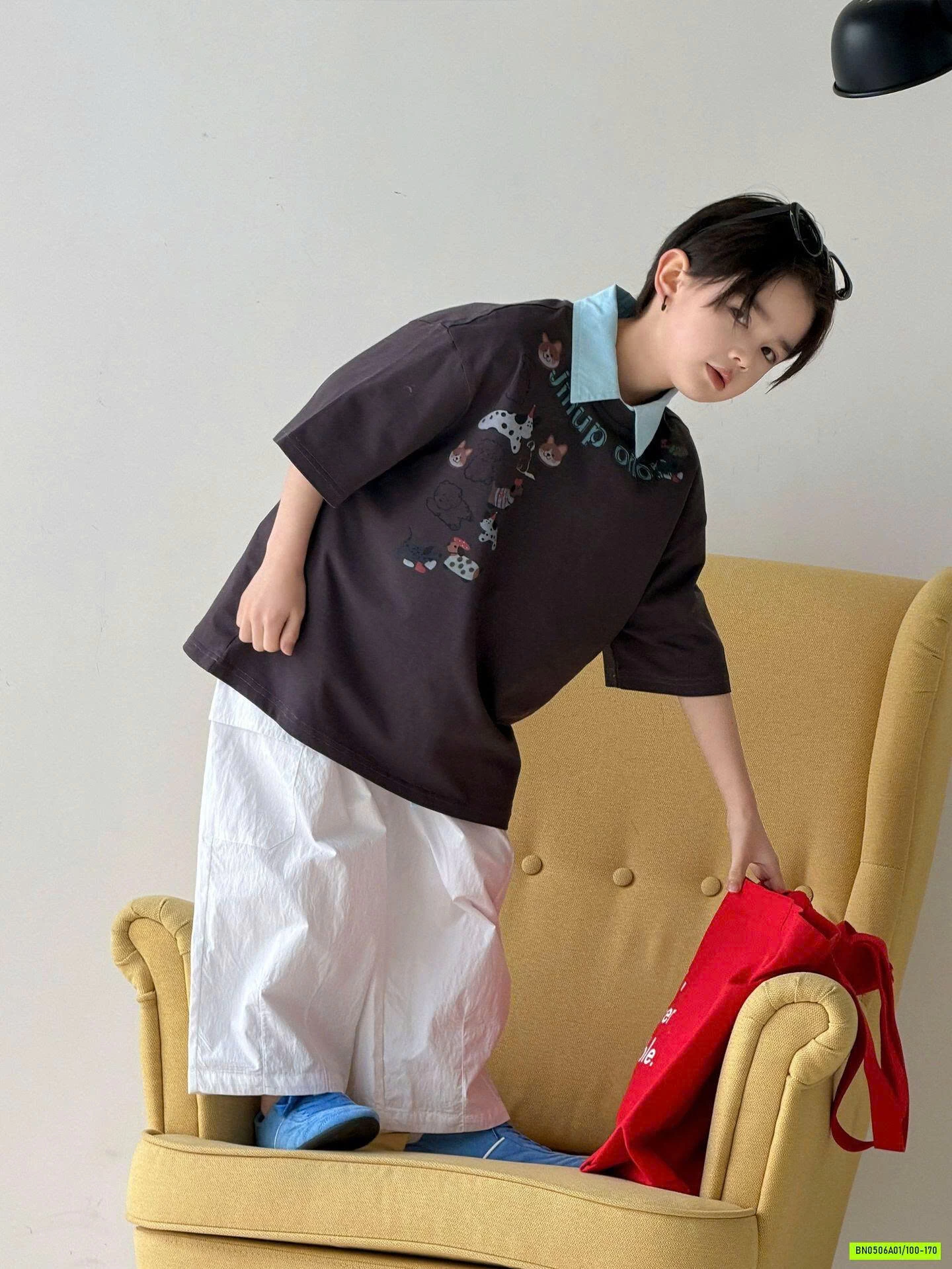 ÁO THUN NÂU PHỐI CỔ SƠ MI