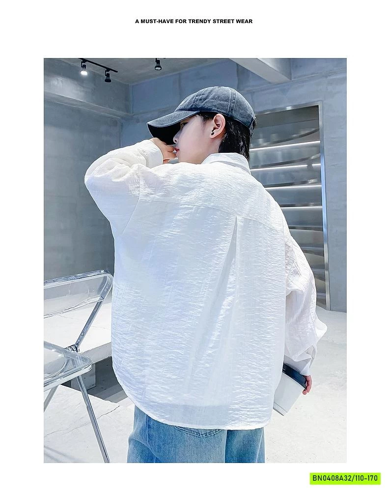 SƠ MI TRẮNG ĐŨI DÀI TAY HHBABY