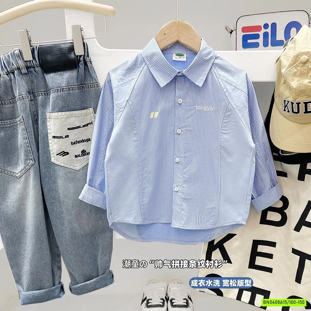 SƠ MI DÀI TAY SỌC XANH KAKADY