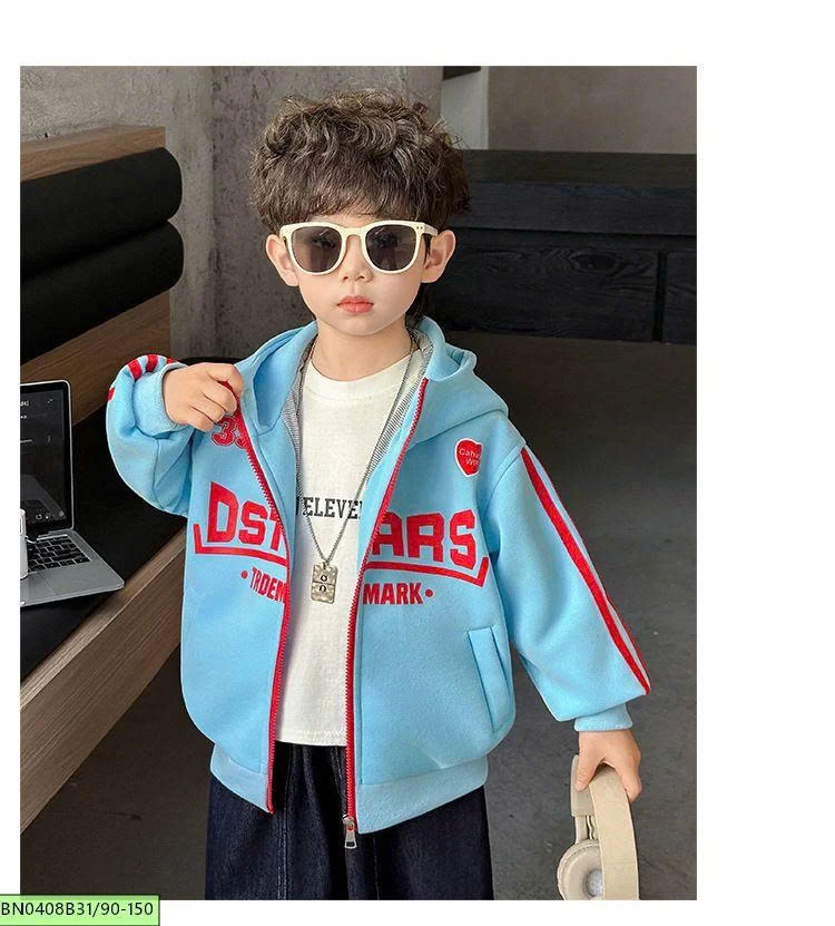 ÁO KHOÁC NỈ XANH LIỀN MŨ