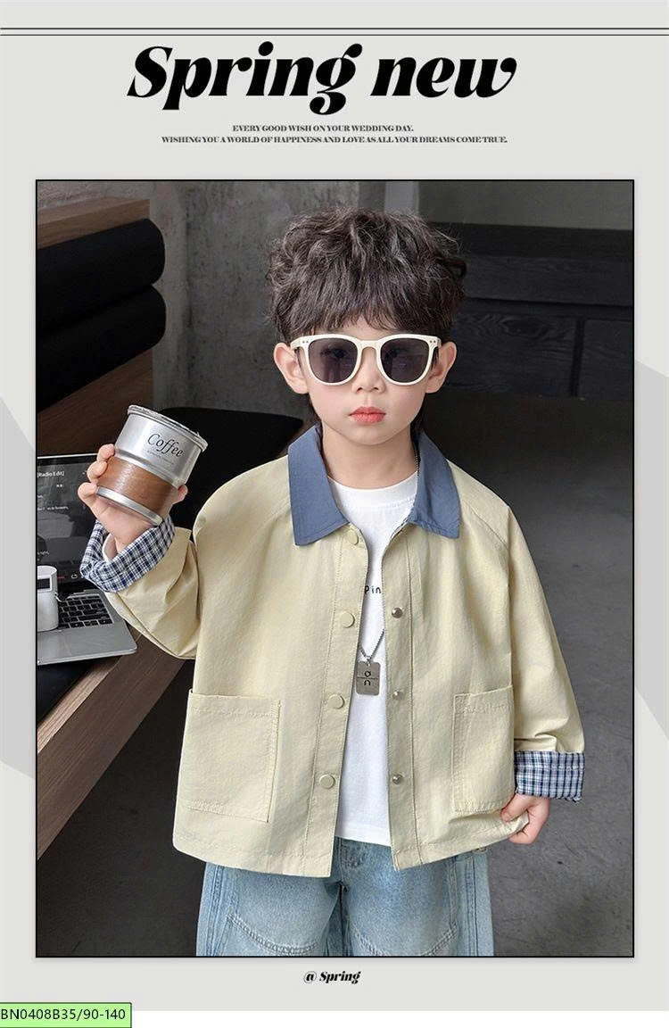 ÁO KHOÁC KAKI PHỐI CỔ