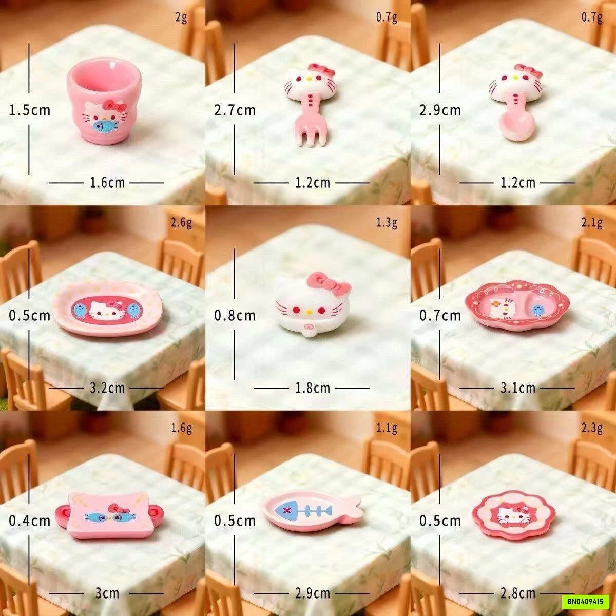 TÚI MÙ BỘ ĐỒ BÁT ĐĨA KITTY MINI