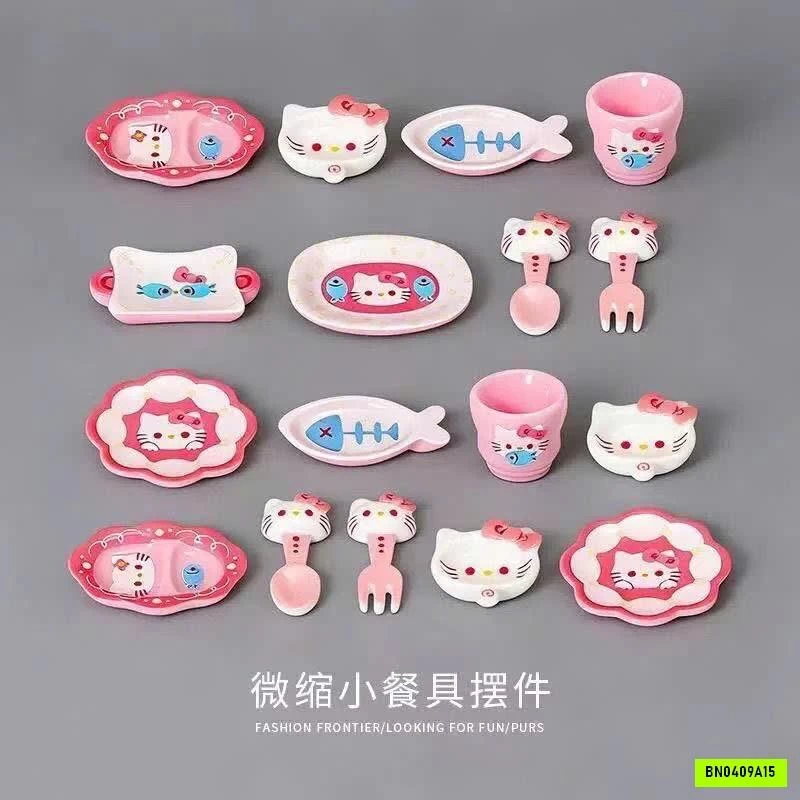 TÚI MÙ BỘ ĐỒ BÁT ĐĨA KITTY MINI