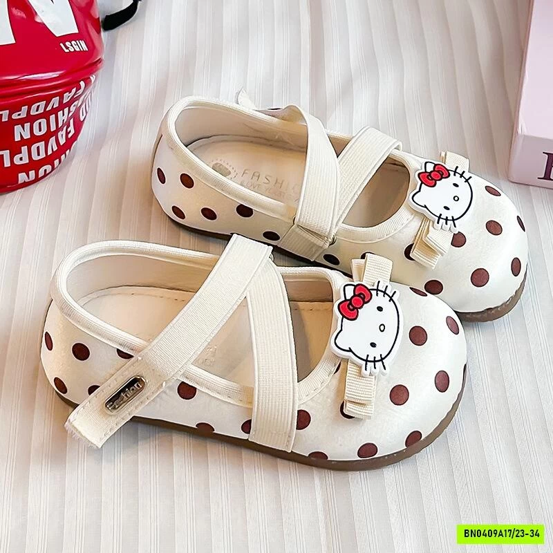 GIÀY BỆT MARY JANE CHẤM BI KITTY CHO BÉ