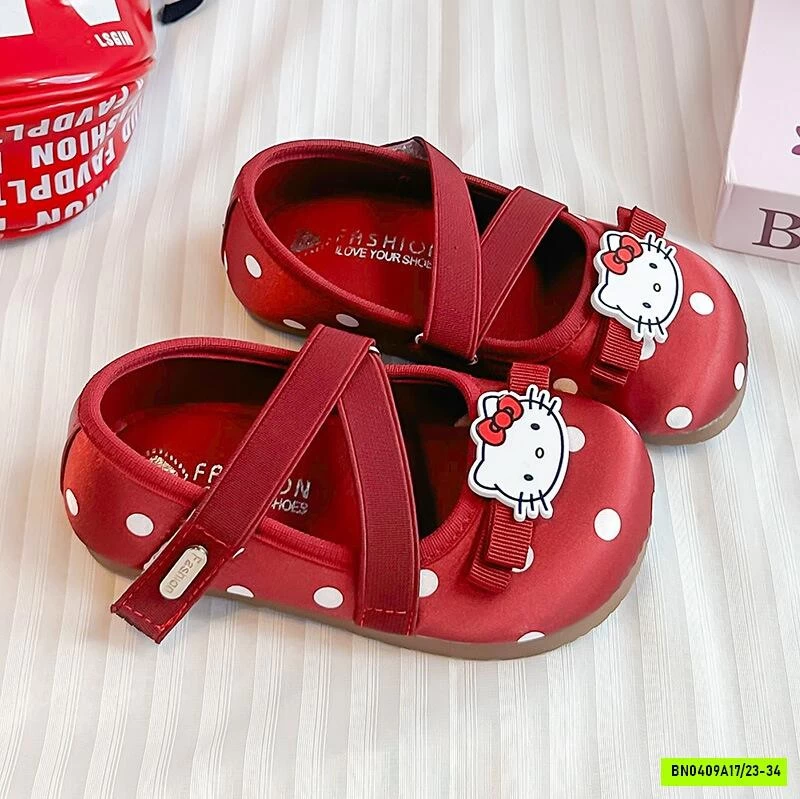 GIÀY BỆT MARY JANE CHẤM BI KITTY CHO BÉ