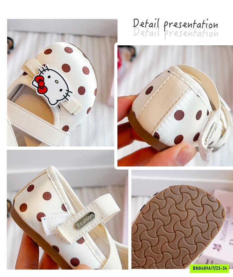 GIÀY BỆT MARY JANE CHẤM BI KITTY CHO BÉ