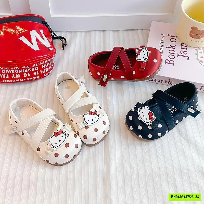 GIÀY BỆT MARY JANE CHẤM BI KITTY CHO BÉ