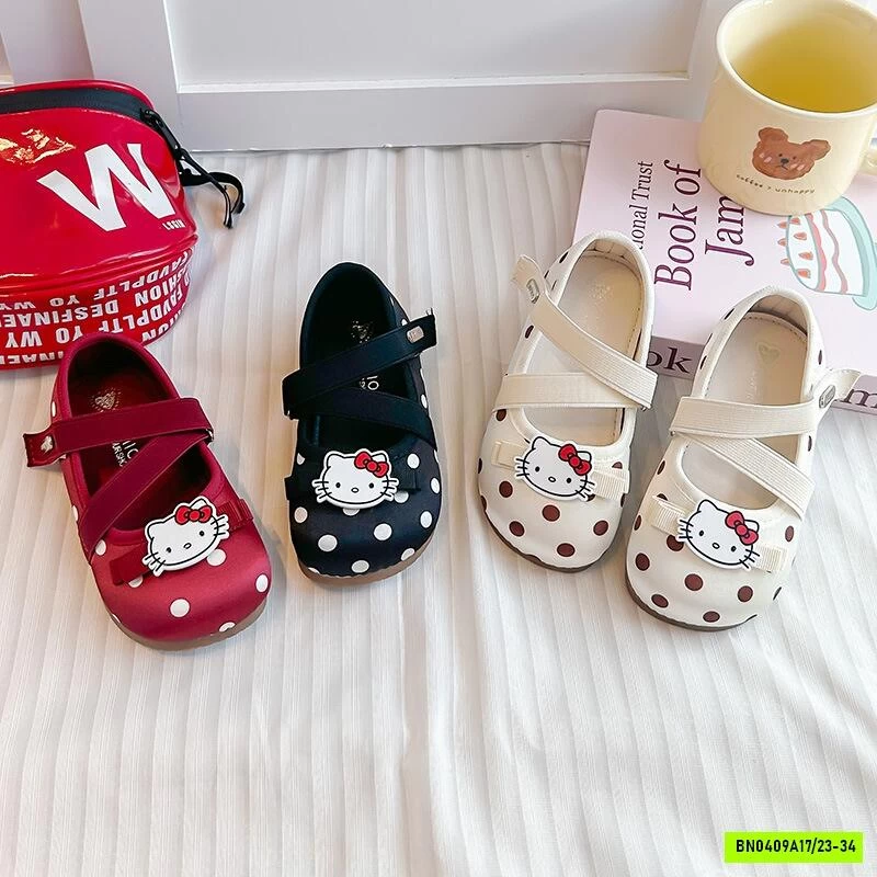 GIÀY BỆT MARY JANE CHẤM BI KITTY CHO BÉ
