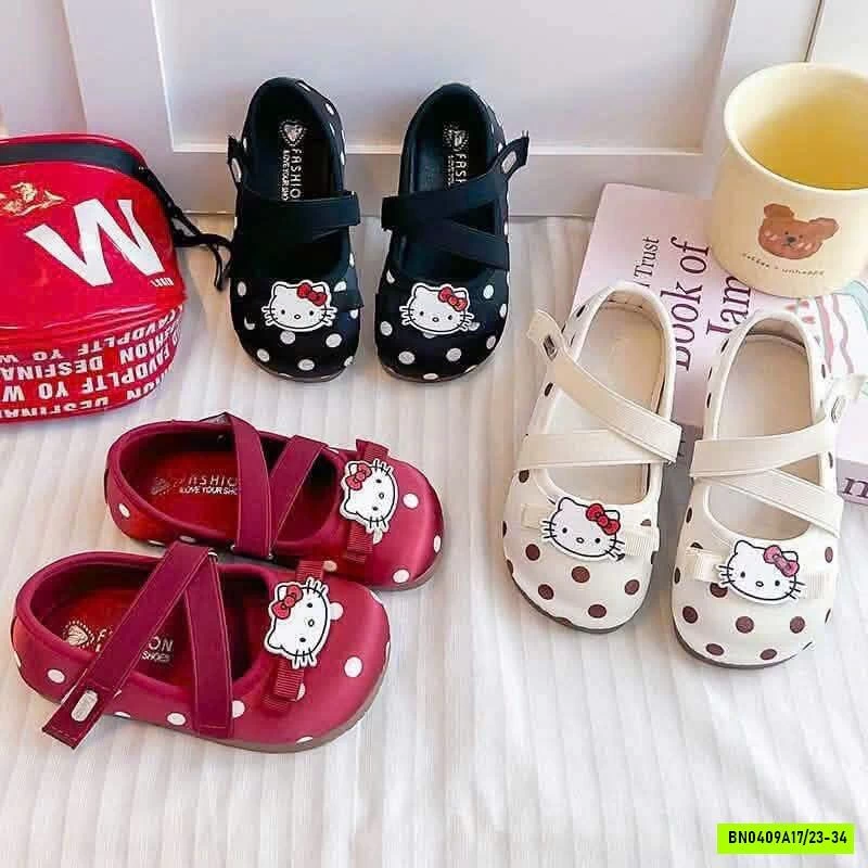 GIÀY BỆT MARY JANE CHẤM BI KITTY CHO BÉ