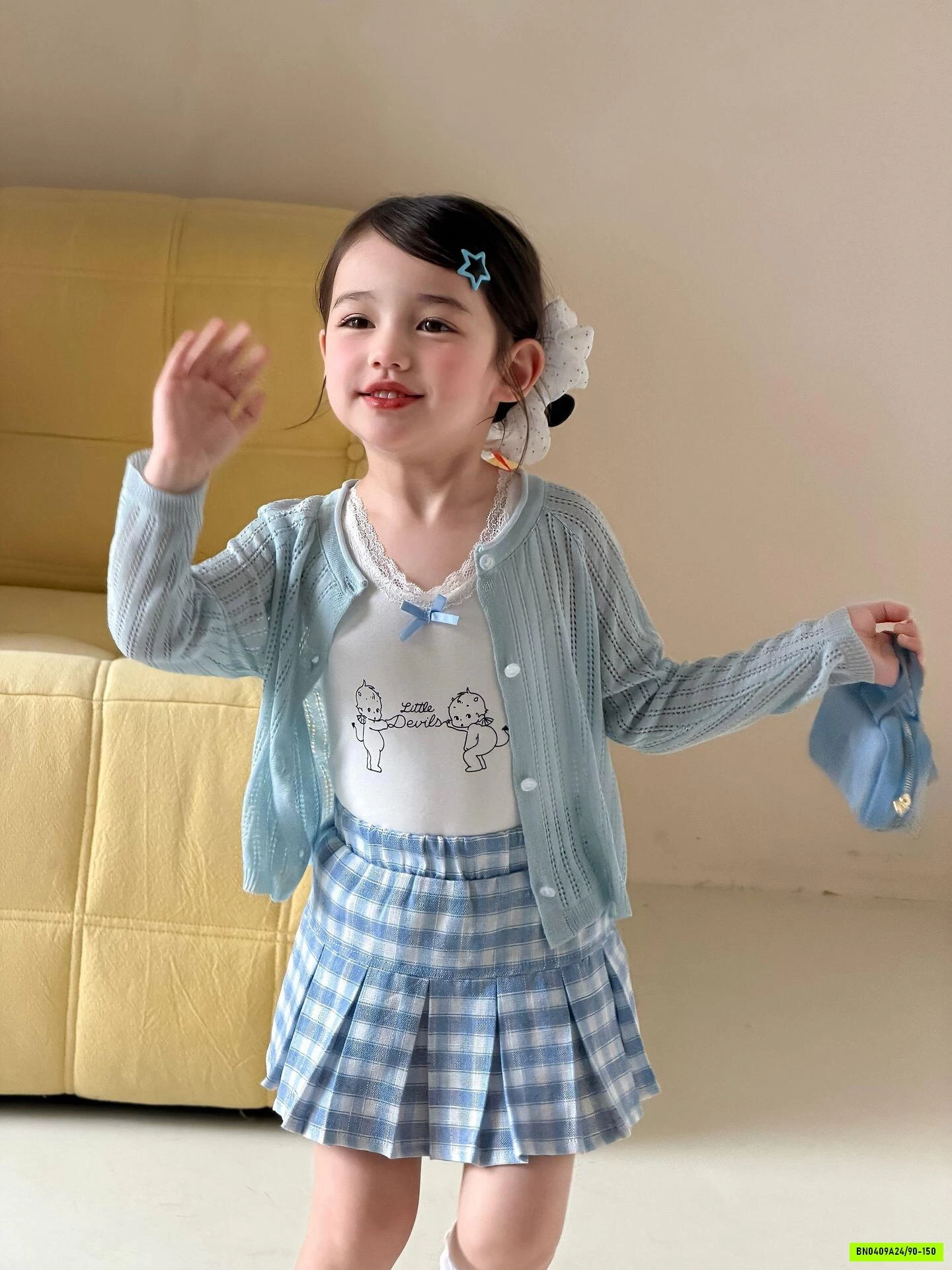 CARDIGAN LƯỚI XANH LANMOMO
